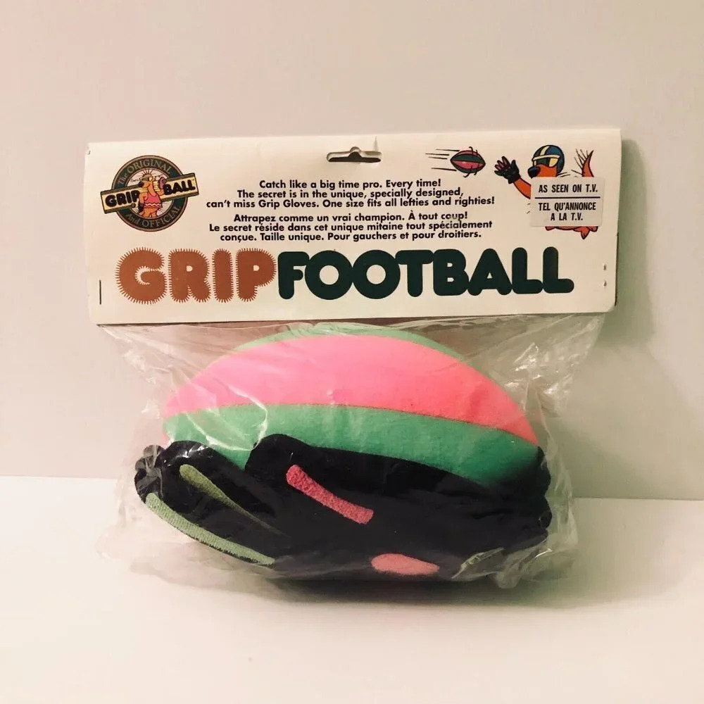 Vintage Grip Ball Football With Glove Damaged Packaging